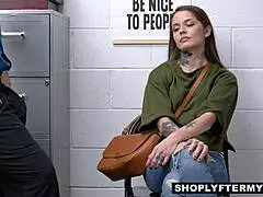 Jag älskar hur tatuerad milf Vanessa Vega blir knullad efter butikstöld.