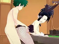 Mina Ashido And Momo Yaoyorozu And Izuku Midoriya BUNNY GIRL INTENSE SEX - My Hero Academia Hentai