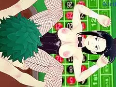 Mina Ashido And Momo Yaoyorozu And Izuku Midoriya BUNNY GIRL INTENSE SEX - My Hero Academia Hentai