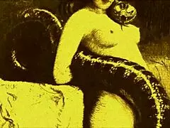 Vintage erotické kresby retro anime hentai scén s explicitným kresleným sexom