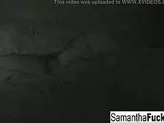 is samantha saint masturbating her big tits in the morning?