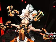 busty sexy blonde experiences extreme sex with an android in the sci-fi lab