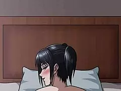 Эрен трахает Микасу готку, которая только и знает, что получать его ежедневную сперму