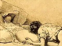 Vintage erotic illustration from retro anime comic