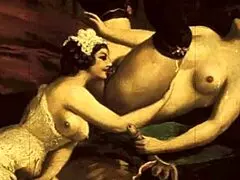 vintage hentai illustration of erotic cartoon characters in sensual poses