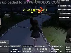 Sereka-san exposes in naked coat outdoors