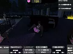 Sereka-san exposes in naked coat outdoors