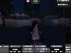 Sereka-san exposes in naked coat outdoors