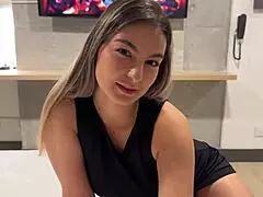 petite 18yo step sister sneaks stepdad creampie while mom's out