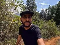 Outdoor threesome with my two friends after a quick exercise session.