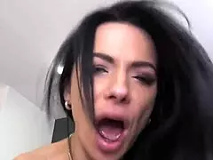 Monster facial drenches petite hottie with huge tits... wow!!