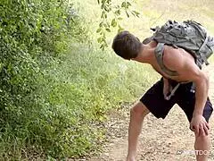 Donte Thick Joins Two Hunks in Public Park for Spitting and Ass Licking