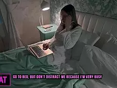 Step Mom and Son Share Bed for Wet Fun