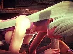 i'm watching seven deadly sins hentai 3d where elizabeth liones gives blowjob and gets fucked oops