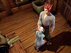 elf fucks night elf blindfolded in kitchen warcraft parody