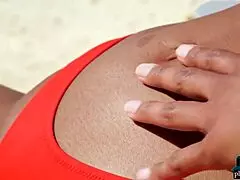 Angel Constance, an Indian MILF beauty, poses solo outdoors showcasing her big natural tits for Playboy.