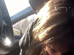 lesbian bestfriend gives me road head til drinks it...