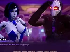 i love how this hot robot slut in subverse episode 1 sucks my dick in space with big tits and blowjob