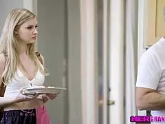 I'm Overwhelmed as Harlow West Gives Stepgrandpa Jay Crew Full Access to Her Tight Blonde Teen Body for Deep Pussy and Mouth Action