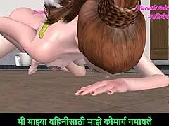 Cute teen girl rubs pussy in doggy style animation. 😉