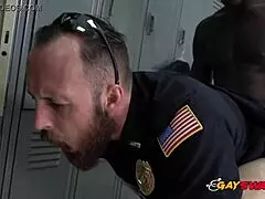 Hey, These Horny Gay Cops Drag a Black Suspect to the Locker Room for Intense Group Action
