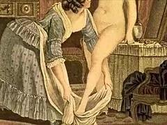 vintage erotic drawings with retro cartoon style