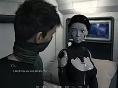 Dobim ročno srajčko in curenje od seksi debele modooke seks robot punce v spalnični opravi