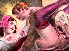 These vintage erotic drawings are so retro and antique