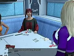 Yo, wanna join strip poker in Stranded in Space 35 with curvy babes?