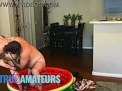 aubree wants to surprise her bf with a sexy video but he shows up in her house touching herself - true amateurs