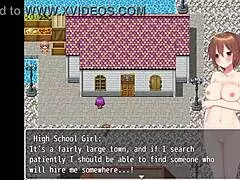 girl reincarnates naked in another world, exploring public outdoor nudity with big tits and ass.