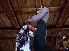 Curious sex scene unfolds in throne room from Warcraft porn parody animation