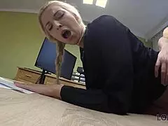 Loan4k Agent Lets Bank Worker Assist Her For Loan Over Office Desk