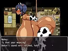 Wow, tanned Natsuki in hentai game ep 40 squirts from milking machine!