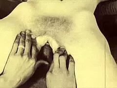 Vintage british interracial taboo with hairy pussy and black cock.