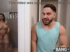 Peter Green tells Crystal Chase let's do titty fuck and pussy fuck in shower with cowgirl riding and doggystyle.