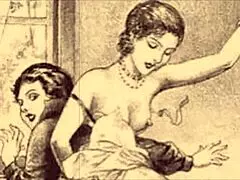 Vintage Erotic Illustration with a Seductive Retro Charm