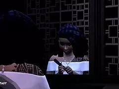 Glamorous black Nalani Mahiai seduces with big black cock in hentai anime cartoon.