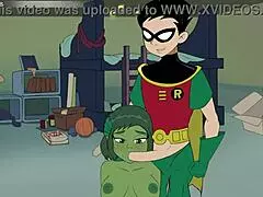 I 18titans del 23, Raven nyter en natt med hentai action