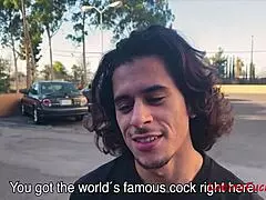 Brunette Latin Teen Takes Cash for Outdoor Gay Action