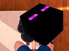 Girlfriend Dresses as Enderman for Bed Hentai in 3D Minecraft.
