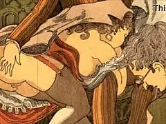 Vintage erotic drawings featuring anime and cartoon styles.