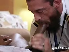 interracial gay anal sex unfolds between pilots in a steamy hotel room encounter. Their raw passion fills the night!