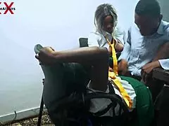 Lucky teacher enjoys hot college action