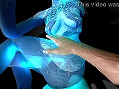 Cortana在狂野3D无码SFM动画中渴望我的肉棒，大胸诱惑