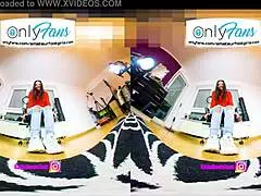 vr 3d foot girl teases with nylons and high heels