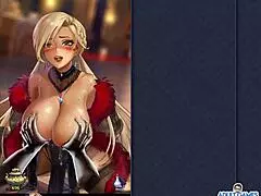 In this hentai episode, the femdom character humps her huge tits onto genesis's big cock in a kinky game.