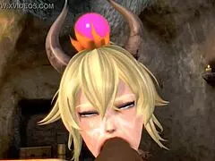 princess bowser experiences intense riding and squirting in hentai