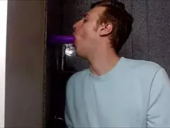 model twink deepthroats your cock with choking gags