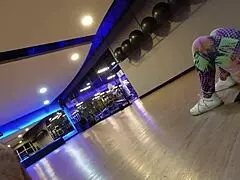 At The Gym Without Panties Training With Desire